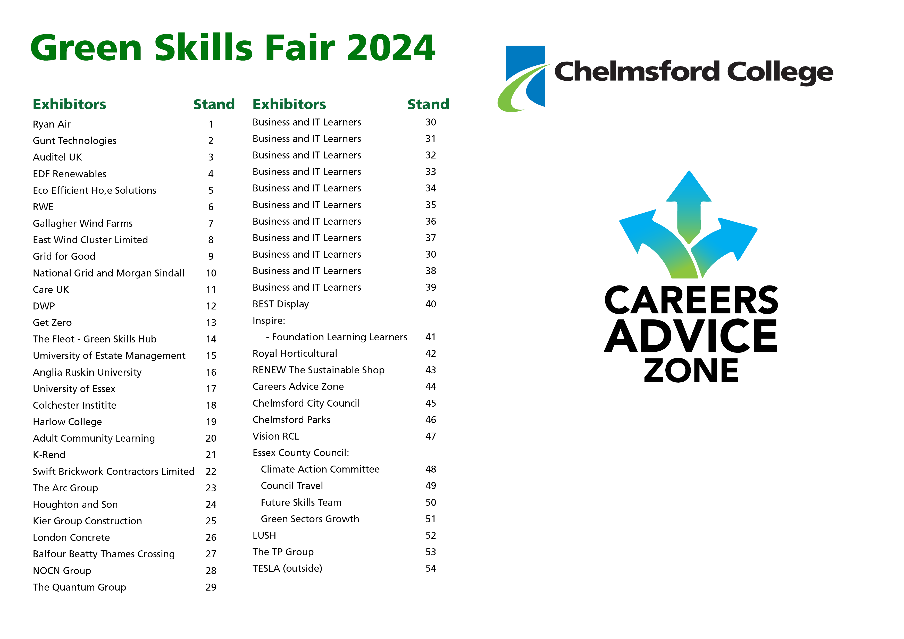Green Skills Fair - Exhibitors
